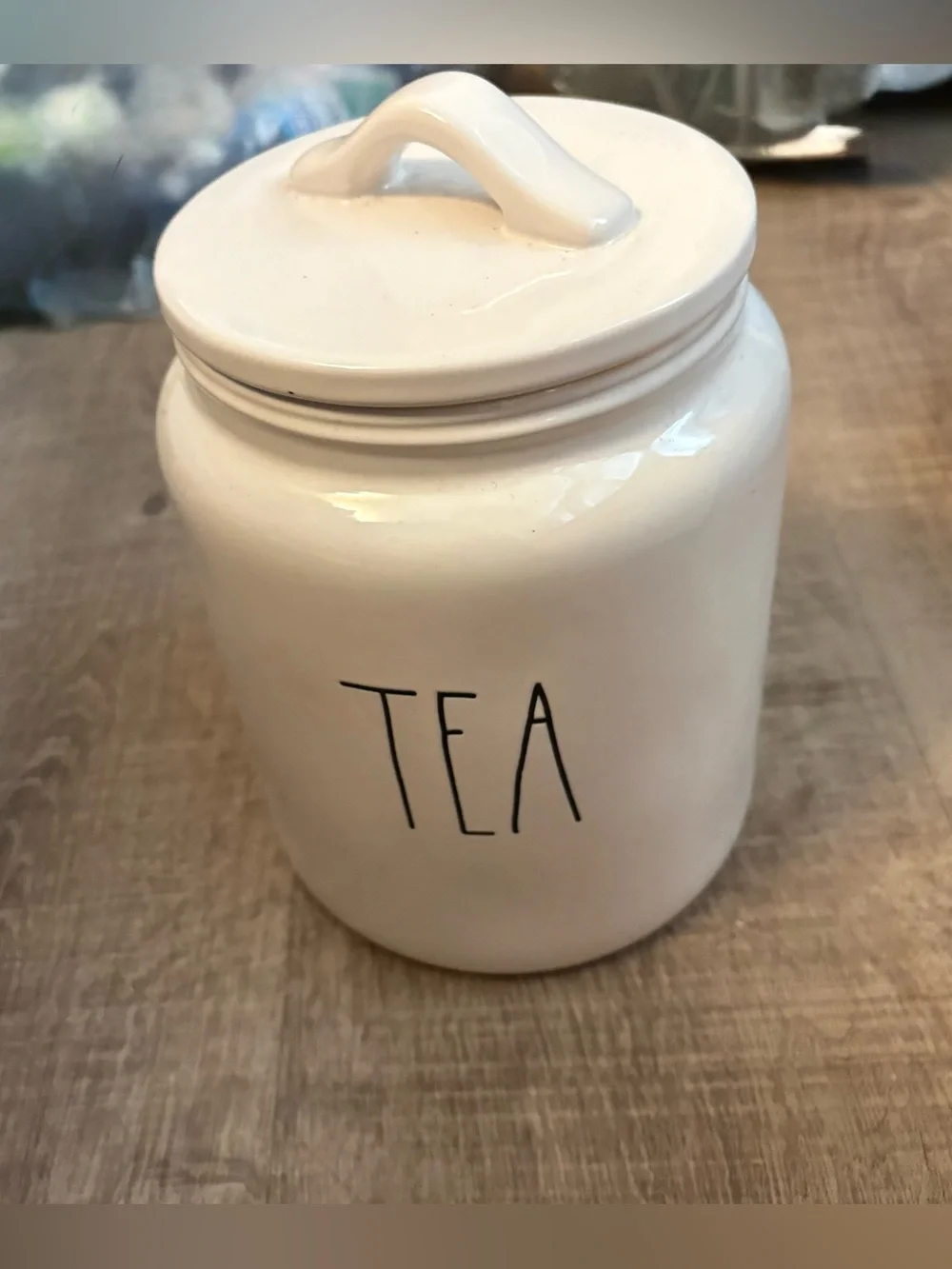 Rae Dunn TEA Ceramic Canister with Lid
